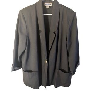 Vintage Prophecy Black Blazer with gold button detail Size 20W